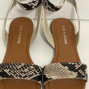 Sun + Stone Snake Adjustable Ankle Strap Sandals size 7